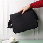 Black Beaded Fringe Shoulder Bag