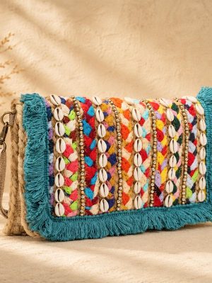 Colorful Cowrie Shell Clutch Bag