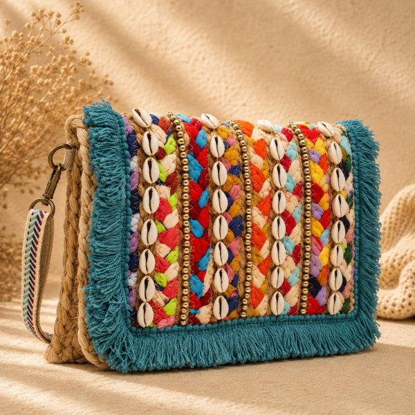 Colorful Cowrie Shell Clutch Bag