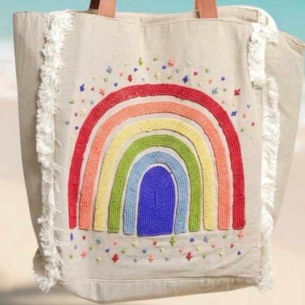 Rainbow Embroidered Tote Bag