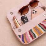 Colorful Striped Beaded Shoulder Bag