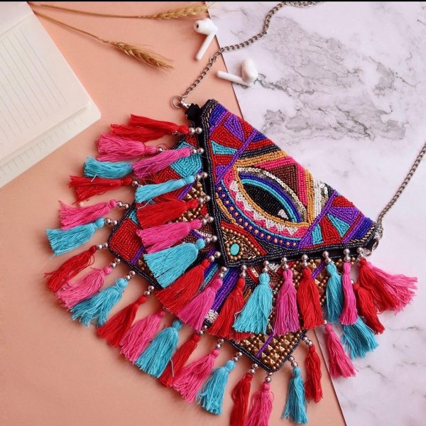 Colorful Tassel Crossbody Bag