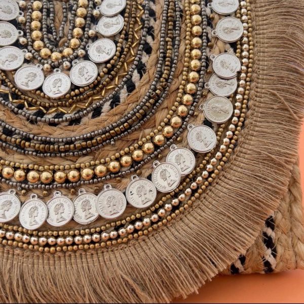 Bohemian Coin Fringe Clutch Bag