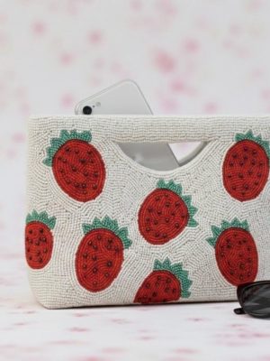 Strawberry Beaded Clutch Bag