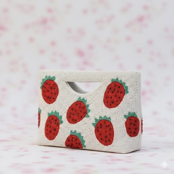 Strawberry Beaded Clutch Bag
