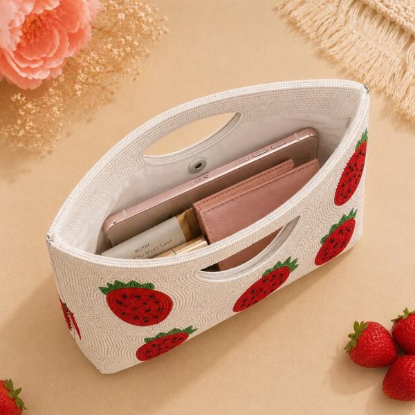 Strawberry Beaded Clutch Bag
