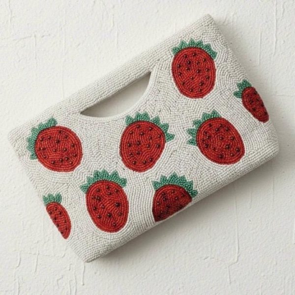 Strawberry Beaded Clutch Bag
