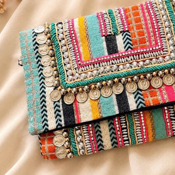 Colorful Bohemian Coin Crossbody Bag